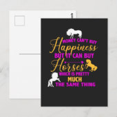 Geld koopt paarden Paars geel Briefkaart (Voorkant / Achterkant)