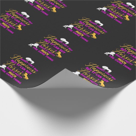 Geld koopt paarden Paars geel Cadeaupapier (Hoek)