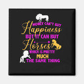 Geld koopt paarden Paars geel Magneet (Voorkant)