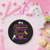 Geld koopt paarden Paars geel Papieren Bordje (Feest)