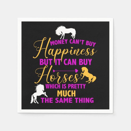 Geld koopt paarden Paars geel Servet (Voorkant)
