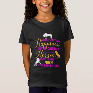 Geld koopt paarden Paars geel T-shirt