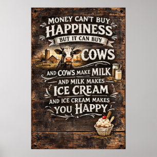 Geld Kun Je Niet Gelukkig Kopen Maar Wel Koeien Ku Poster