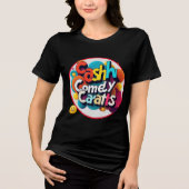 "Geld lacht sprankelend" Tri-Blend Shirt (Voorkant)
