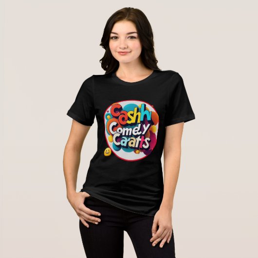 "Geld lacht sprankelend" Tri-Blend Shirt (Voorkant volledig)