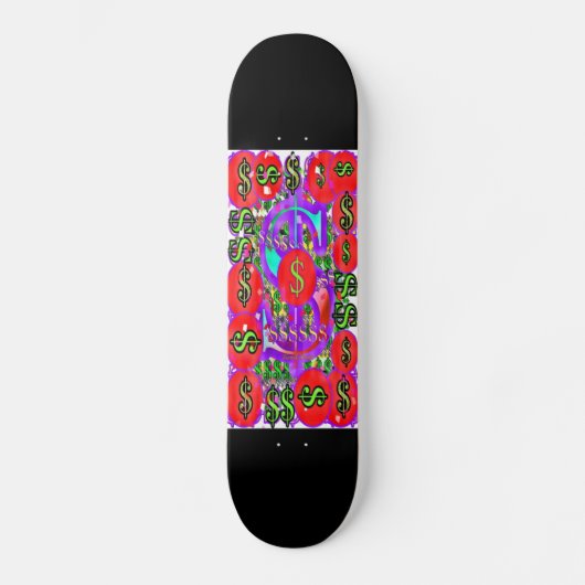 Geld Logo Zwart Persoonlijk Skateboard (Voorkant)