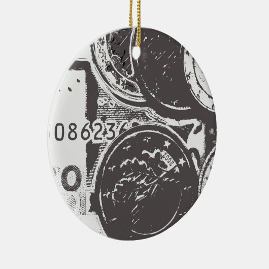 Geld maakt de wereld rond keramisch ornament (Rechts)