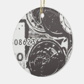 Geld maakt de wereld rond keramisch ornament (Links)