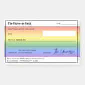 Geld Manifestatie Regenboog Blanco Check Post-it® Notes (Voorkant)