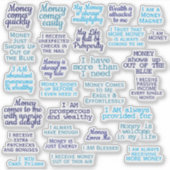 Geld Manifestatie Welvaart Manifesterende Quotes Sticker (Voorkant)