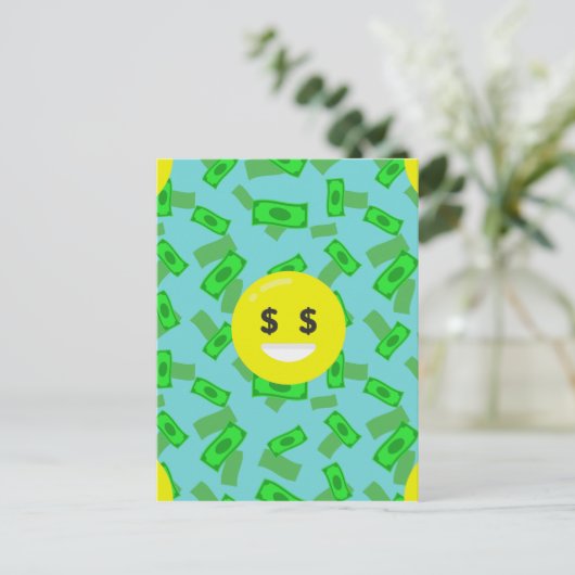 geld met emoji briefkaart (Staand voorkant)