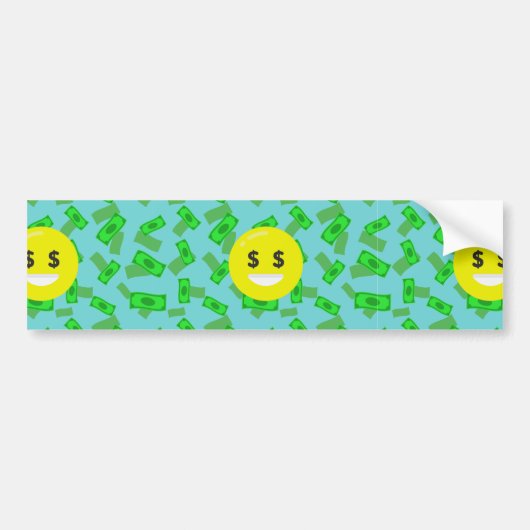 geld met emoji bumpersticker (Voorkant)