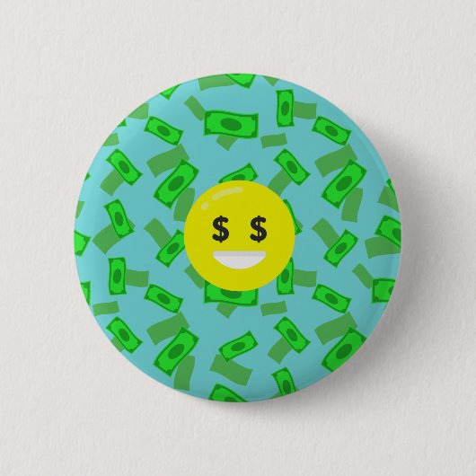 geld met emoji ronde button 5,7 cm (Voorkant)