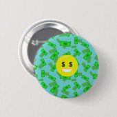 geld met emoji ronde button 5,7 cm (Voorkant /achterkant)