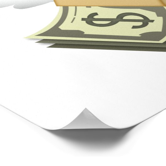 Geld met Wings - Emoji Poster (Hoek)