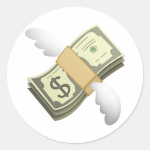 Geld met Wings - Emoji Ronde Sticker