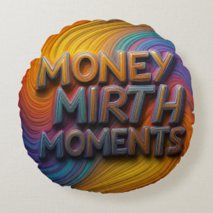 "Geld Mirth Moments Multicolor Pillow" Rond Kussen