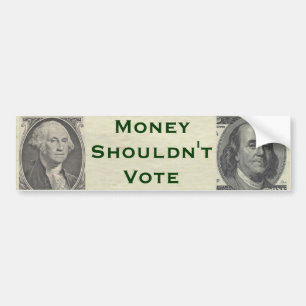 Geld moet niet stemmen bumpersticker