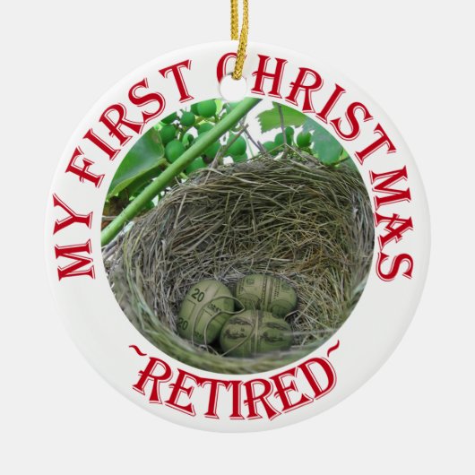 Geld Nest Eieren Keramisch Ornament (Voorkant)
