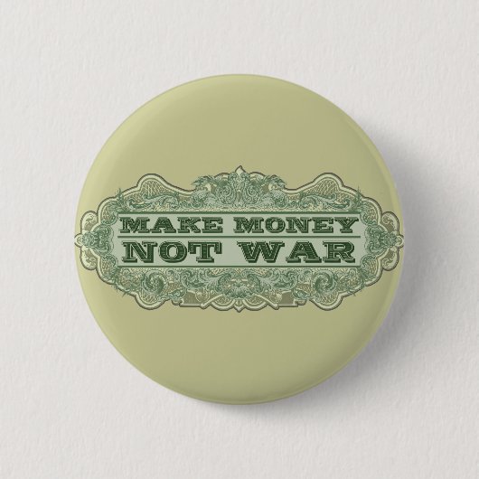 Geld niet oorlog ronde button 5,7 cm (Voorkant)