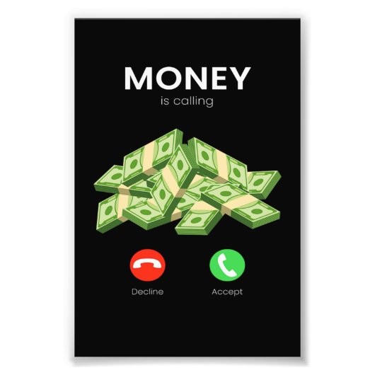 Geld noemt Millionaire Handel Foto Afdruk (Voorkant)