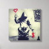 Geld of liefde Graffiti Canvas Afdruk (Voorkant)