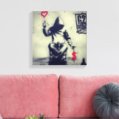 Geld of liefde Graffiti Canvas Afdruk (Insitu (Woonkamer))