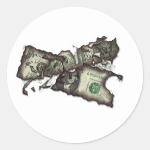 Geld om te verbranden ronde sticker