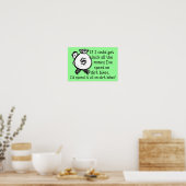 Geld op Dirt Bikes Motocross Grappige Poster Bord (Keuken)