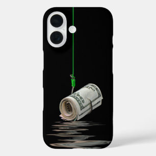 Geld op een vishaak iPhone 16 hoesje