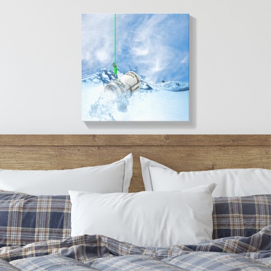 geld op vishaak canvas afdruk (Insitu (Slaapkamer))