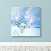 geld op vishaak canvas afdruk (Insitu (Houten vloer))