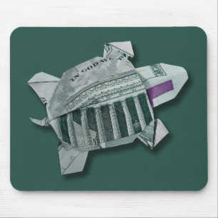 Geld Origami $50 Schildpad Muismat