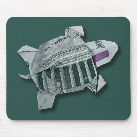 Geld Origami $50 Schildpad Muismat (Voorkant)