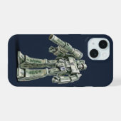 Geld Origami Mega Tron Robot iPhone 15 Case (Achterkant horizontaal)