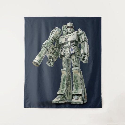 Geld Origami Mega Tron Robot Wandkleed (Voorkant)
