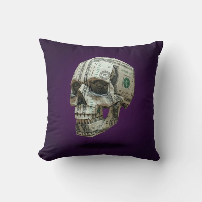 Geld Origami Menselijke Schedel Kussen (Voorkant)