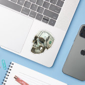 Geld Origami Menselijke Schedel Sticker (Laptop met iPhone)