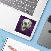 Geld Origami Menselijke Schedel Sticker (Laptop met iPhone)