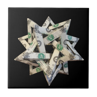 Geld Origami Vijf elkaar kruisende Tetraëders Tegeltje
