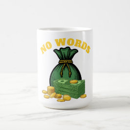 geld overval - geld icoon- geen woorden koffiemok