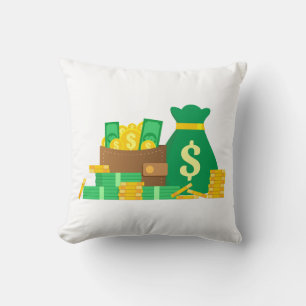 Geld 🤑 plezier, en humor,💵 kussensloop. kussen
