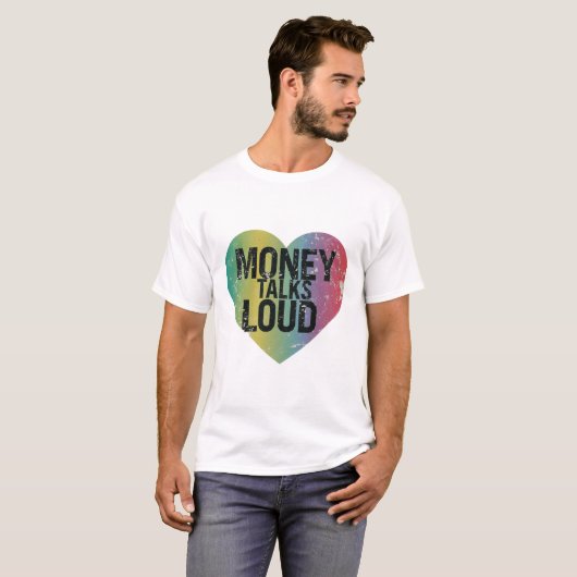Geld praat hardop t-shirt (Voorkant volledig)