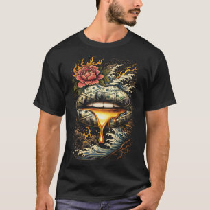 Geld praat, Japanse abstracte kunst, geldsucces T-shirt