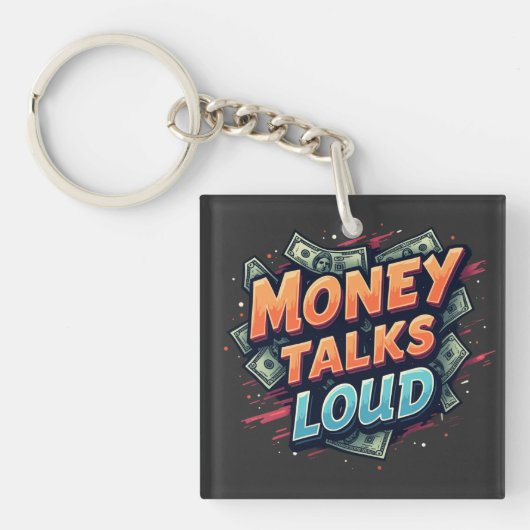 Geld praat luid sleutelhanger (voorkant)