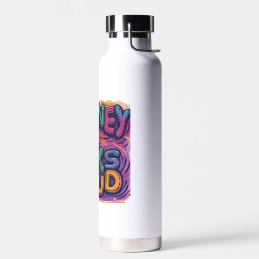 Geld praat luid waterfles (Links)