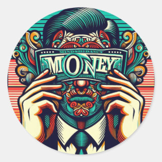 Geld praat ronde sticker