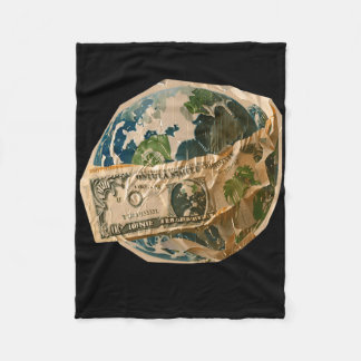 Geld regeert de wereld Sticker Fleece Deken