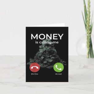 Geld roept me binnenkomende oproep Cash stapel Mot Kaart