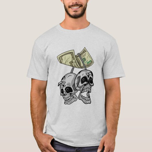 geld schedel T-shirt ontwerp, hoge kwaliteit, HD-a (Voorkant)